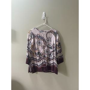 Daniel & Mayer 3/4 Sleeve Paisley Blouse Made in Italy Women's size Small